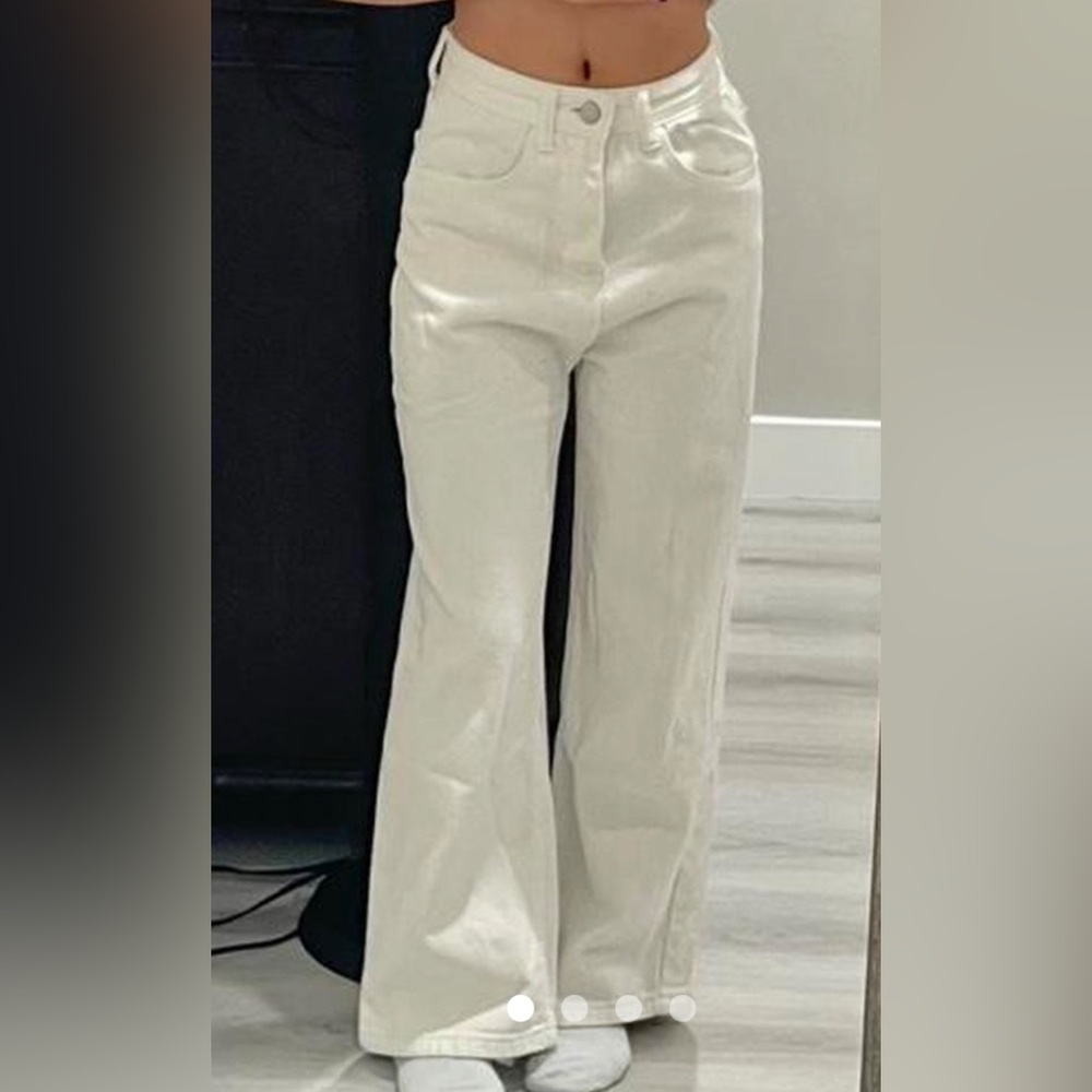 Princess Polly Wide Leg White Denim Jeans